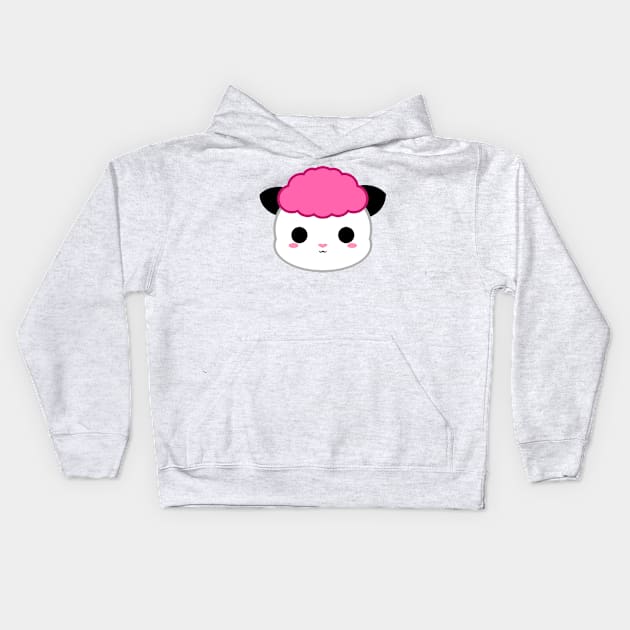 Cute Pink Fur Sheep Kids Hoodie by alien3287